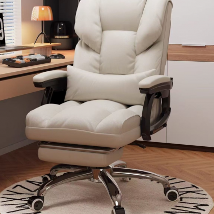 كرسي مكتب مع وسادة باللون الأبيض jo-46