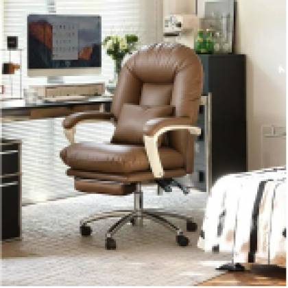 كرسي مكتب مع مسند اقدام باللون البني jo-47