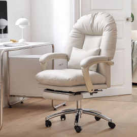 كرسي مكتب مع مسند اقدام باللون الأبيض jo-48