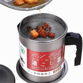 وعاء تصفية زيت الطهي مع مصفاة بسعة 1.4 لتر بالحجم الكبير